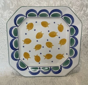 Herend Village Pottery Hand Painted Goldfish Pattern 10.5” Square CAKE PLATE - Picture 1 of 8
