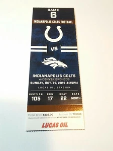 2019 Indianapolis Colts vs Denver Broncos NFL Football Full Ticket Stub - Picture 1 of 3