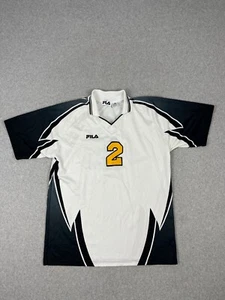 Vintage Fila Soccer Jersey Mens M White Black 90s Futbol Short Sleeve Made Italy - Picture 1 of 9