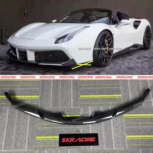 1 PCS FITS FOR FERRARI 488 REAL CARBON FIBER FRONT BUMPER LIP COVER DIFFUSER LIP - Picture 1 of 20