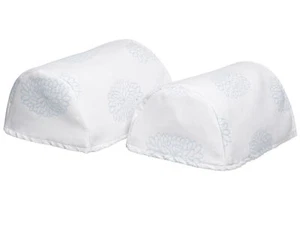 Pair of Round Arm Caps Duck Egg Floral Furniture Protector Mini or Standard - Picture 1 of 8