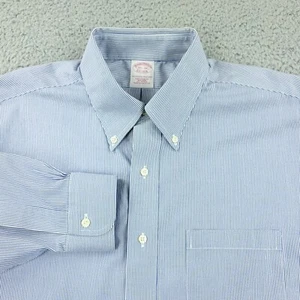 Brooks Brothers Shirt Mens 16 1/2 Blue Traditional Fit Business Casual Office - Picture 1 of 14