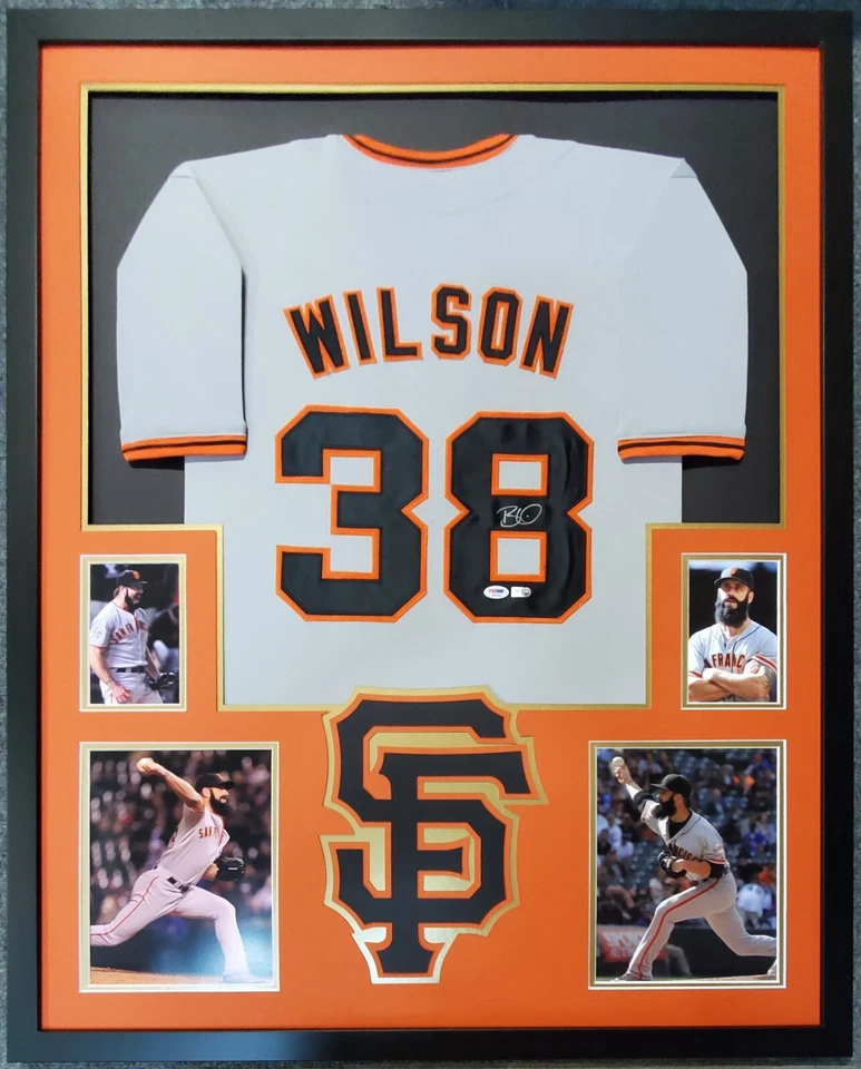 FRAMED SAN FRANCISCO GIANTS BRIAN WILSON AUTOGRAPHED SIGNED JERSEY PSA/MLB HOLOS - Image 1 of 4