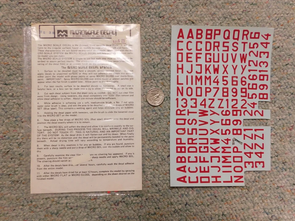 Microscale decals 1/72 72-38 Luftwaffe id letters numbers 90m red  F160 - Image 1 of 1
