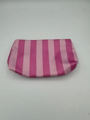 "Bolso de Maquillaje Estée Lauder Rosa Oscuro y Claro Rayas Satinado 8""x5"" Nuevo Sin Etiquetas" Foto 1 de 2