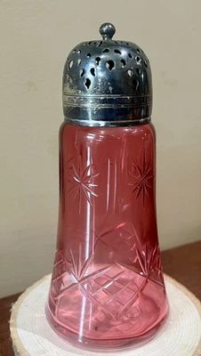 Victorian Cranberry Sugar Shaker - Image 1 of 2