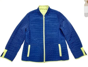 Susan Graver Damen Wende Steppjacke Mantel Markenlos Lime & Navy Gr. M - Bild 1 von 13
