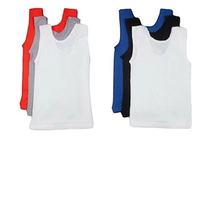 Bonds Boys Kids 3 Pack Chesty Cotton Blue Black White Singlets 4 6 8 10 12 14 - Picture 1 of 15