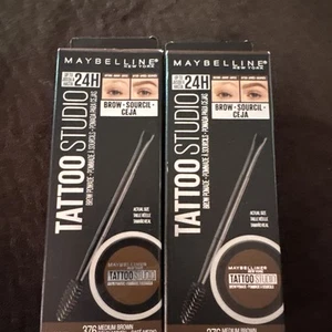 2x Pomata sopracciglia Maybelline Tattoo Studio #376 marrone medio nuova - Foto 1 di 2