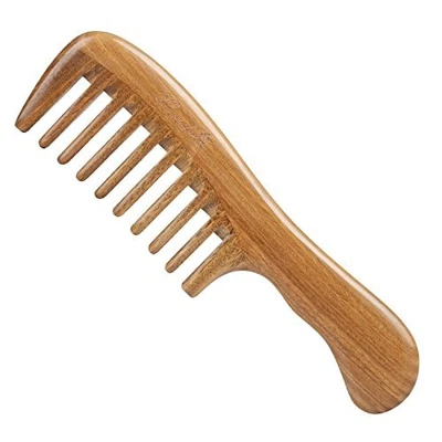 Sandalwood Hair Comb - No Static Handmade Wide Tooth Comb - Natural brown - Image 1 of 4