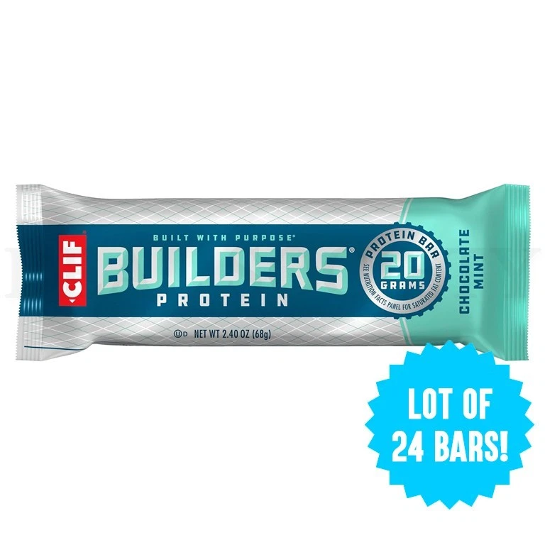 CLIF BUILDERS Barra Proteica Chocolate Sabor Menta 20g Proteína 2.4oz Lote de 24 Barras Foto 1 de 4