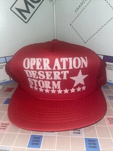 Vintage Operation Desert Storm Hat (Red) Trucker Snap Back - Picture 1 of 3