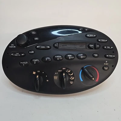1998 1999 Ford Taurus Am Fm Cassette Receiver Heat A/C Temp Climate Control - Image 1 of 4