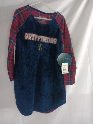Camisón de Harry Potter a Cuadros Azul Difuso para Niñas Gryffindor Camisa para Dormir Talla S 6 6X Foto 1 de 4