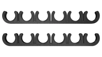 Separadores de cables de bujía de nailon negro de 6 cables de 10 mm - Juego de 2 Foto 1 de 3