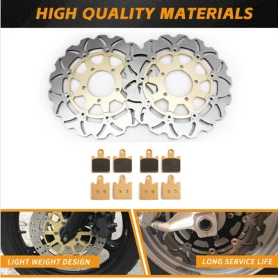 2pcs Front Brake Rotors Discs + 4 Pads ZG1400 Concours 14 2008-2022 ZX14R 06-22 - Image 1 of 4