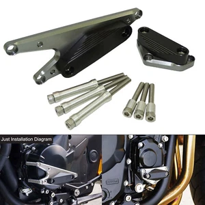 Gray Engine Cover Guards Crash Sliders For SUZUKI Bandit GSF 1250 GSX1250FA - Picture 1 of 6