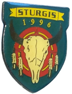 Заколка на лацкан Sturgis South Dakota Motorcycle Rally Buffalo Head 1996 - Изображение 1 из 2