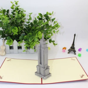 Empire State Building 3D Pop-up-Geschenkkarten berühmte kreative heiße Grußkarte - Bild 1 von 7