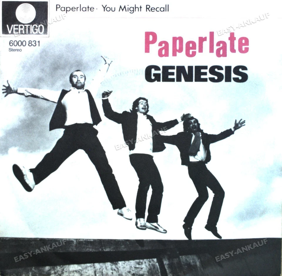 Genesis - Paperlate 7in 1982 (VG/VG) . - Image 1 of 1