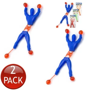 2 x Wall Window Crawler Climber Spider Man Stretchy Kids Toy Favours Assorted - Picture 1 of 13