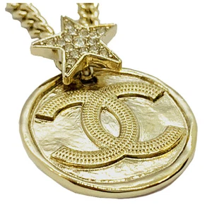 【CHANEL】 New CHANEL Necklace Gold ABB496 B14060 NR341 Crystal Rhinestone S - Picture 1 of 3