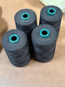 Heavy black cotton thread tex-50 - good for denim! LOT OF FOUR SPOOLS - Picture 1 of 2