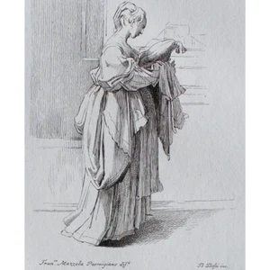 Benigno Bossi nach Parmigianino Frauenbildnis Manierismus Radierung Bütten 1784 - Bild 1 von 5