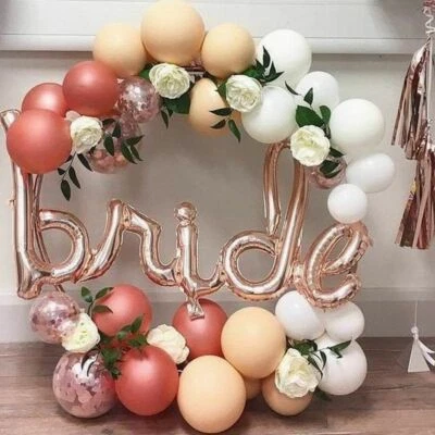 Rose Gold Foil Balloon Bride To Be Letter Wedding Bridal Shower Hen Party Supply - Image 1 of 4