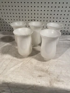5 weiße Glas Lampenschirme Deckenventilator Ersatz Monteur Kugel - Bild 1 von 7