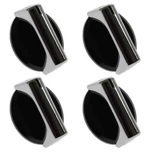 4 manopole comando piano cottura forno Baumatic nero e argento quadrante interruttore capsula WM10 - Foto 1 di 24