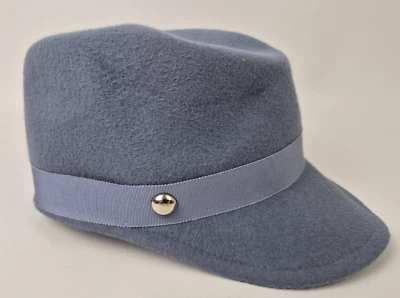 Gigi Burris Women's Millinery Samira Blue Denim Felt Hat Size Small - Image 1 of 4