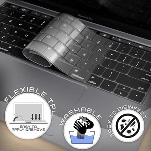 Dünne Tastaturabdeckung Skin für Macbook Air Pro 13 15 Touch Bar 2018-2017-2016-2015 - Bild 1 von 8