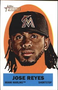 2012 Topps Heritage Stick-Ons Miami Marlins Baseball Card #5 Jose Reyes