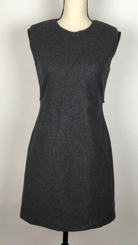 ABITO TUBINO DONNA KATE SPADE SABATO NUOVO CON ETICHETTE 180€ ZIP DIETRO TG 2 MISTO LANA GRIGIO