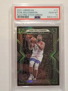 2021 Obsidian Zion Williamson grün elektrische Ätzung # 14/25 PSA 10 EDELSTEINE NEUWERTIG - Bild 1 von 2