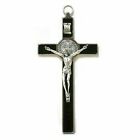 Crucifix Saint Benoît - Tout métal avec émail incrusté et corpus ton argent -