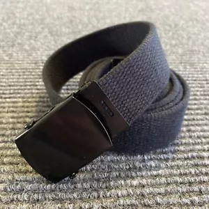 Belt Mens 46 Black Canvas Black Buckle - Picture 1 of 10