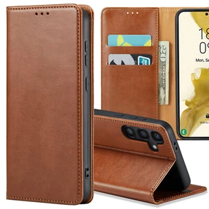 Hülle Leder für SAMSUNG GALAXY A-Series Lederhülle Handyhülle Flip Case Braun - Bild 1 von 10