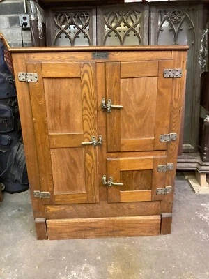 Antique Oak Ice Box - The Sanitary Refrigerator - Image 1 of 4