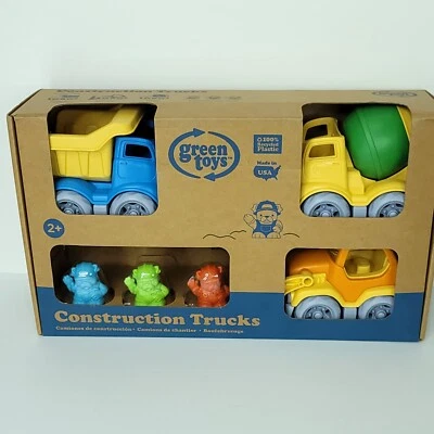 Green Toys Construction Trucks Vehicle Set 3 Pack Pretend Play Motor Skills NEW - Image 1 of 4