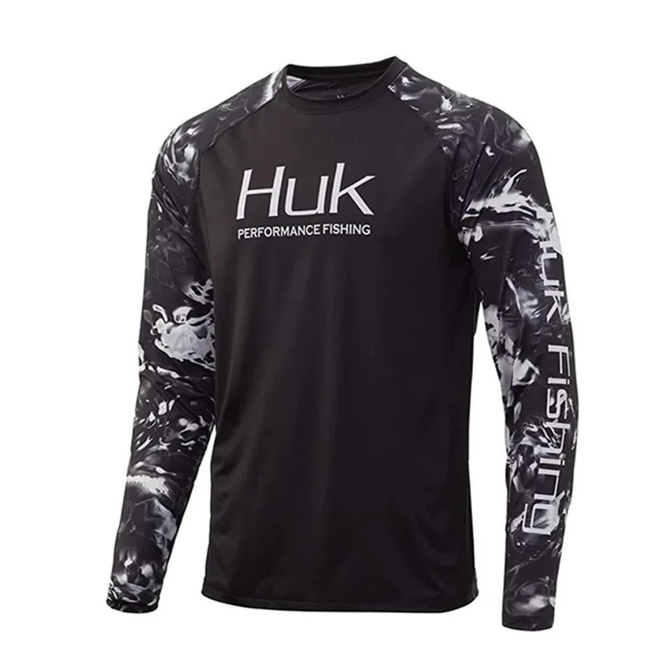 HUK Fishing Shirts Long Sleeve Uv Protection Clothing Mens Outdoor Summer Jersey