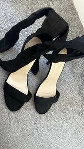 Ladies Ankle Tie Strap High Heeled Sandals - Picture 1 of 4
