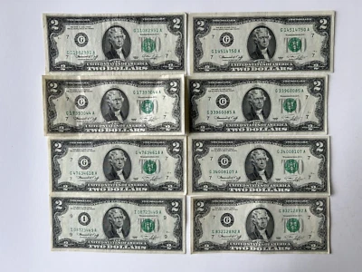 54 -$2.00 Federal Reserve Notes 1976, 1995, 2003 $108 Face Value - Image 1 of 4