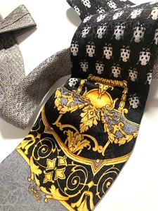 GIANNI VERSACE VINTAGE AÑOS 90 BARROCO LADYBUGS CORBATA BELLEZA NATURAL ITALI... - Imagen 1 de 14