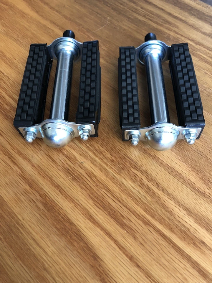 LOWRIDER Classic 1/2" Block PEDALS Vintage Schwinn Cruiser Bicycle Stingray Bike Black/CP