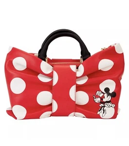 Bolso Bandolera Loungefly Disney Minnie Mouse Lunares Arco Figura - Nuevo Rojo - Imagen 1 de 6