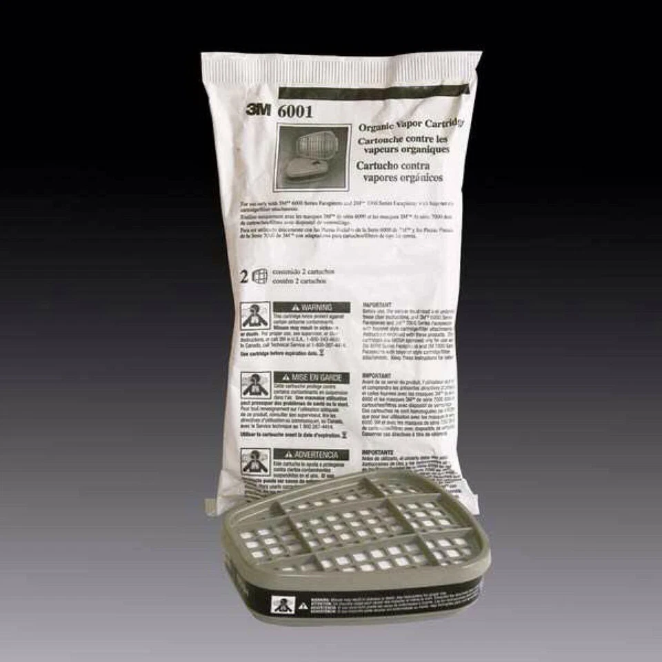 Cartucho respirador de repuesto de vapor orgánico 3M 6001 filtros pintura automotriz Foto 1 de 4