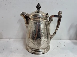 Antique Pelton Bros. St. Louis Silver Plated Aesthetic Movement Water Pitcher - Picture 1 of 12