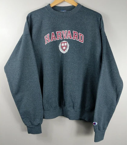 Champion Sweatshirt Harvard University Mens Size S/M, Grey Pullover, Comfy Cover